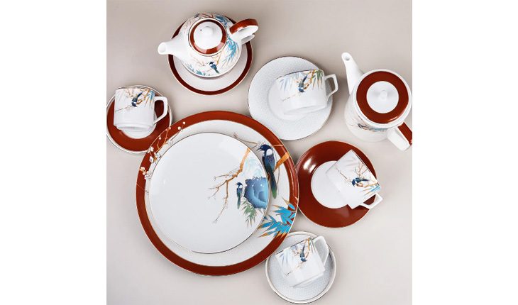 Lucky ArtAlysia Kuş Desenli 6'lı Porselen Çay Fincanı Seti